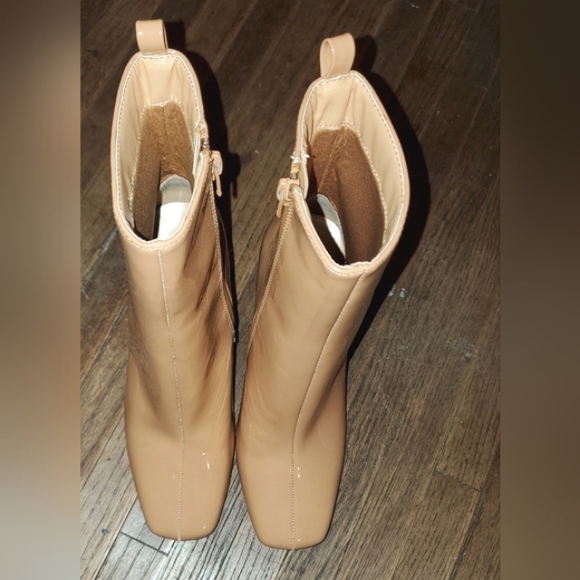 NEW! Lulu's Bekka Caramel Patent Leather Mid-Calf Boots SZ 6 - Picture 5 of 8